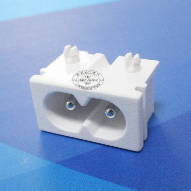 薄款卧式尾部180度焊线8字充电接口22*12白色灯具AC输入插座DB-8