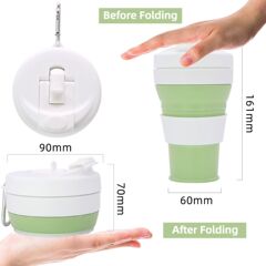 アマゾンの新商品の折りたたみコップは登山ボタン付きで、便利なストローコーヒーカップの創意ビジネスプレゼントはロゴを決められます。