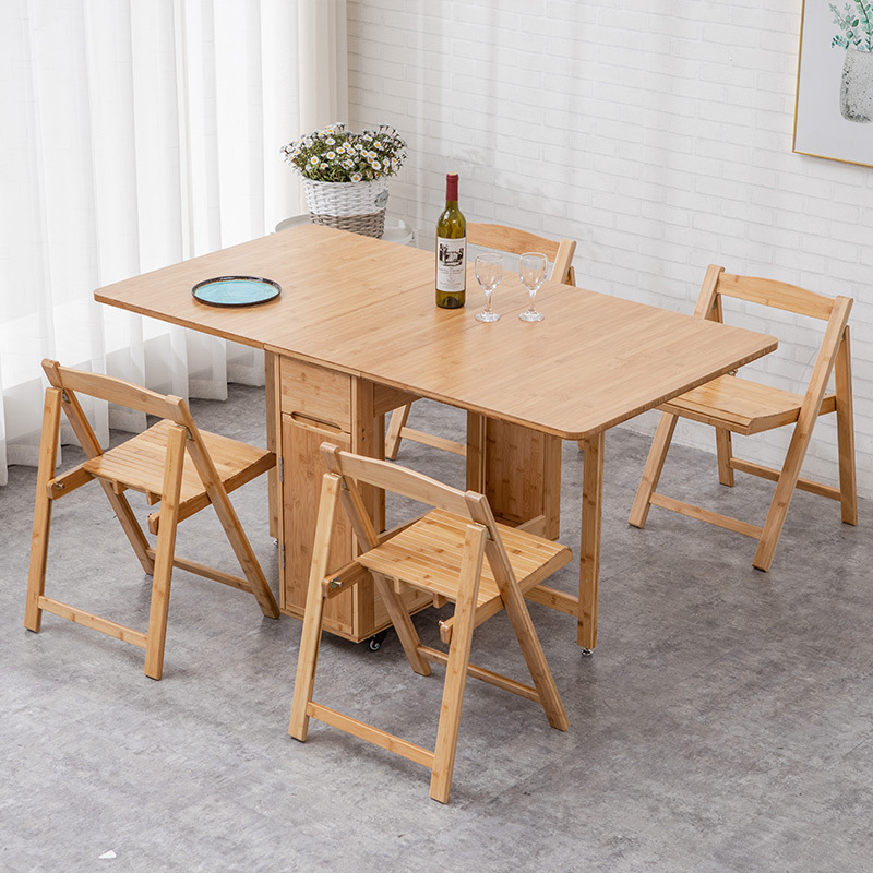 Mesa de comedor plegable y retráctil para espacios pequeños, multifuncional - Mayorista