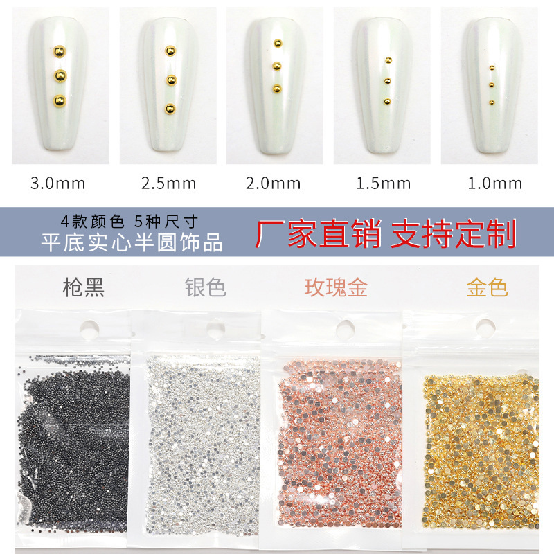 1000 nail art flat solid half round steel 166.67cm inch metal bead gun black rose gold and silver nail jewelry 1000 nail art flat solid half round steel 166.67cm inch metal bead gun black rose gold and silver nail jewelry