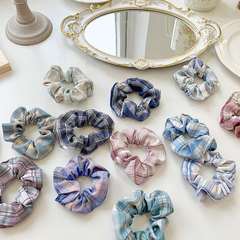 Colon ring hair tie JK fabric grid versatile hair tie Korean style female pom-pom hair tie wholesale