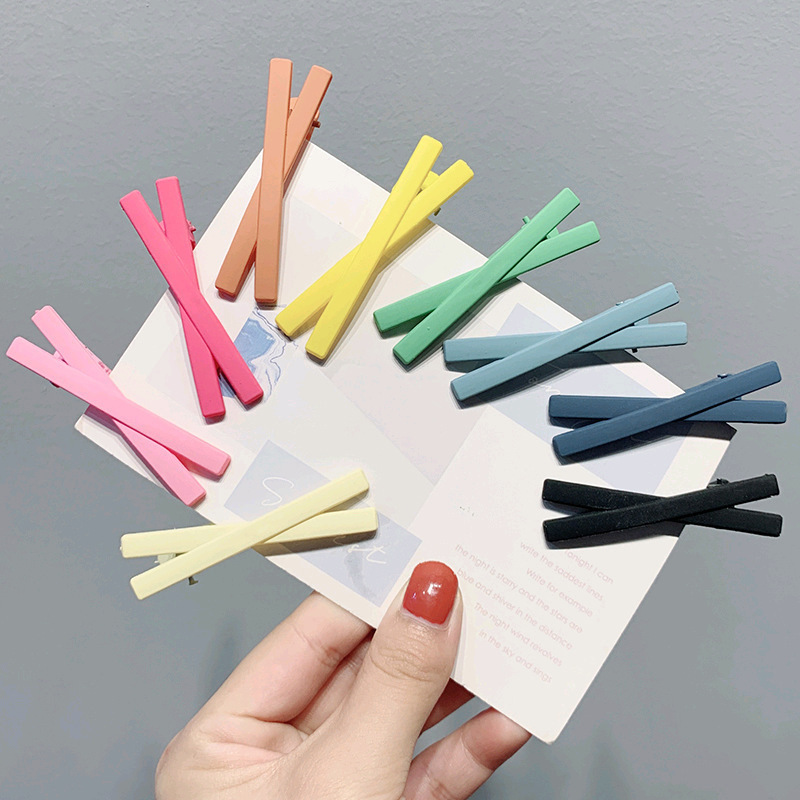 INS Internet celebridad simple horquilla esmerilada cruzada Corea del Sur clip lateral de color flequillos clip chica todo partido horquilla accesorios para el cabello