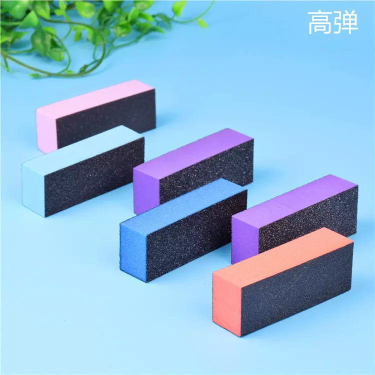 厂家直销高弹豆腐块 美甲工具黑砂三面打磨块 指甲锉打磨豆腐块