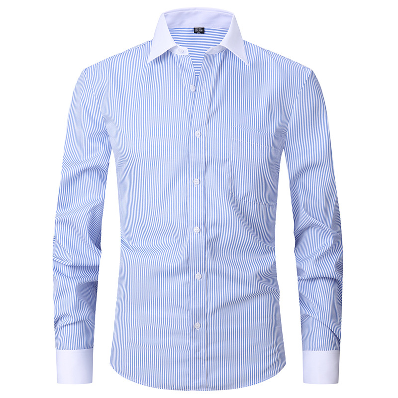 Camisa negra camisa de manga larga de los hombres de negocios camisa formal delgada gemelos franceses de color sólido novio boda Vestido de los hombres
