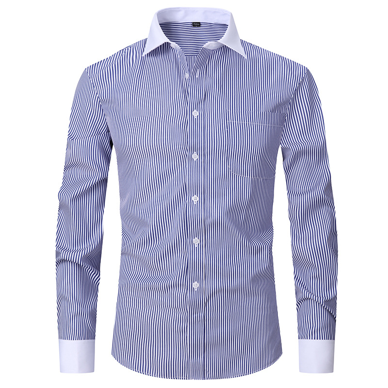 Camisa negra camisa de manga larga de los hombres de negocios camisa formal delgada gemelos franceses de color sólido novio boda Vestido de los hombres
