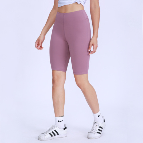 Women's Summer and Autumn New High-Waisted Yoga Shorts, European and American Sports Fitness Shorts, Nudity Thigh-Lifting High-Elastic Tight Pants