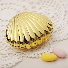 贝壳巧克力糖果盒镀金塑料盒子首饰盒饰品收纳盒婚礼派对礼品盒