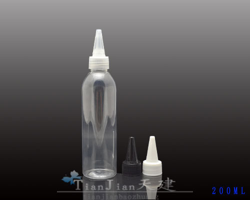工厂直供200mlPET塑料瓶 200毫升透明瓶子 电发水瓶 尖嘴瓶现货