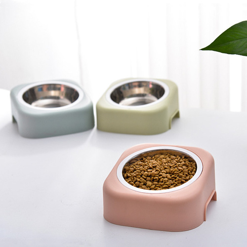 Factory direct supply pet bowl 15 degree tilt neck protection feeding basin cat bowl dog bowl anti-knock over detachable pet food bowl