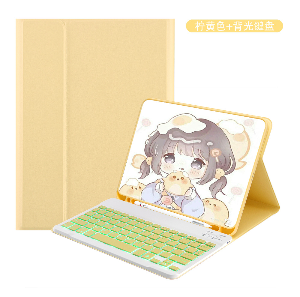 Aplicable iPad10 generación Retroiluminado teclado Bluetooth funda protectora Pro11 air5 mini6 10,2 Tablet Funda de cuero