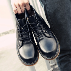 Autumn and winter British retro Martin's pair of genuine leather Japanese mid-top European and American-style short boots, same style as G-Dragon