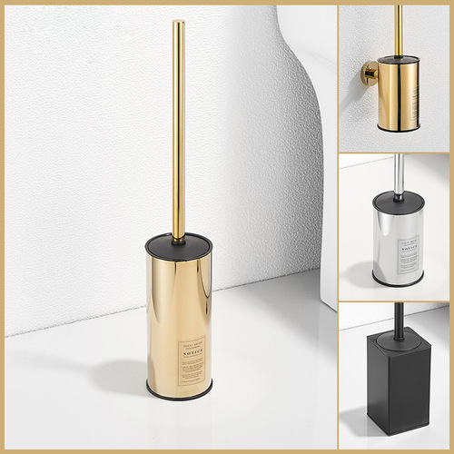 Toilet stainless steel floor-standing toilet brush bathroom toilet toilet brush set household no dead angle toilet brush