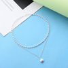 Fashionable small design necklace, cute chain for key bag  from pearl, city style, simple and elegant design