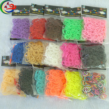 热销DIY600条彩虹皮筋实色彩色橡皮筋编织手链套装手工益智玩具