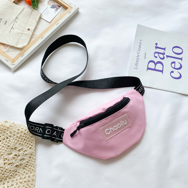 Lienzo lindo bolso de los niños bolsa de mensajero de moda niños y niñas carta pecho bolsa infantil bebé mini bolso de la cintura