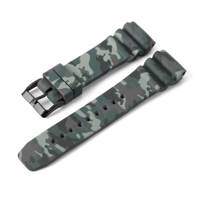 Black button/camouflage gray