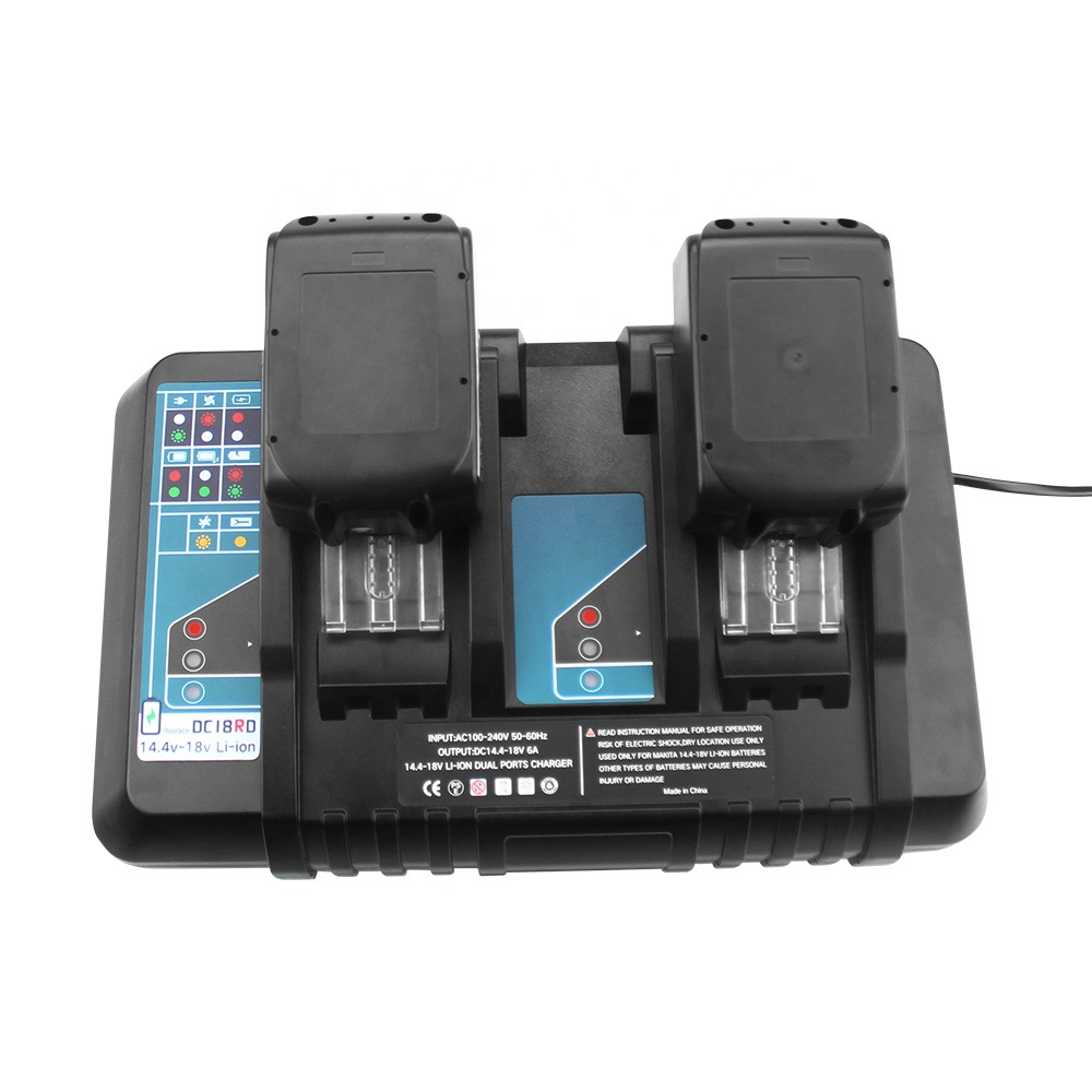 RHYはMKマキタ14.4V〜18Vリチウム電池充電器7Aデュアル充電急速充電DC18RCT充電に適しています。