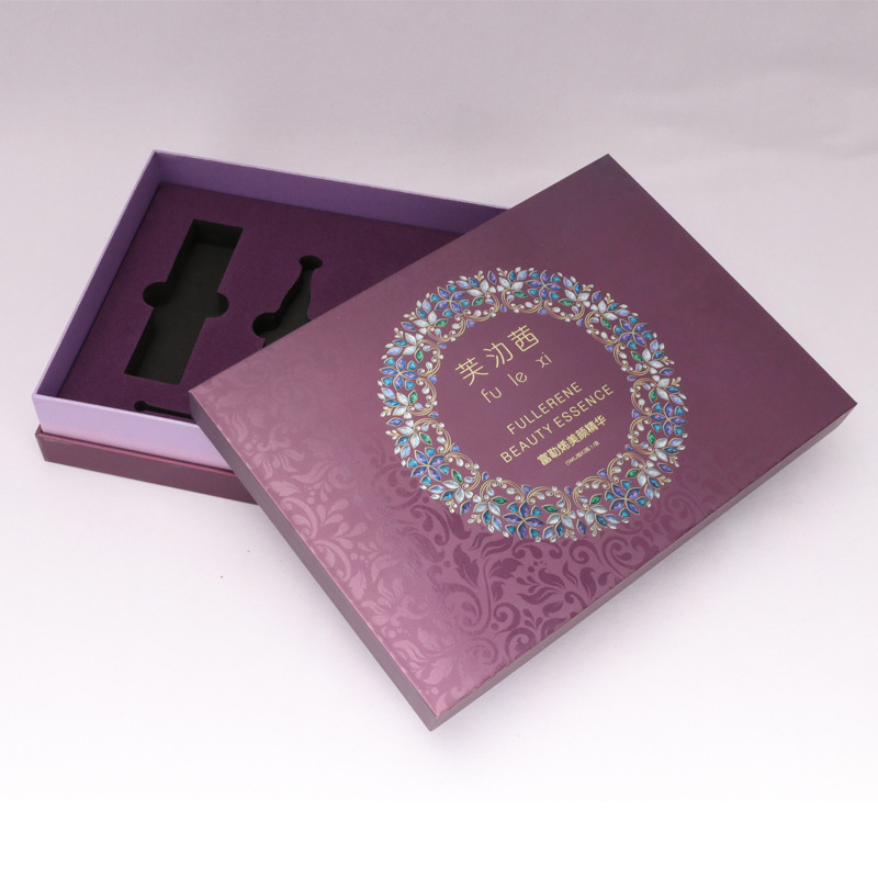 高端中缝天地盖礼盒护肤品套装盒定 做饰品半盖式盒定 制EVA