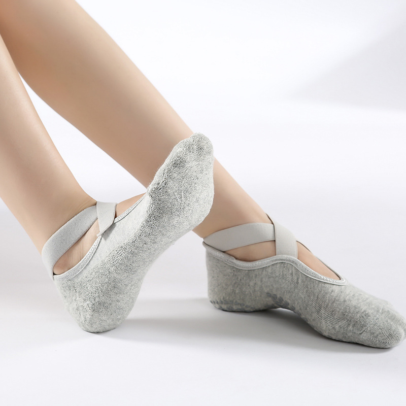 Nueva correa cruzada de YOGA SOCKS toalla inferior de dispensación Ballet deportes SOCKS algodón transfronterizo de YOGA SOCKS