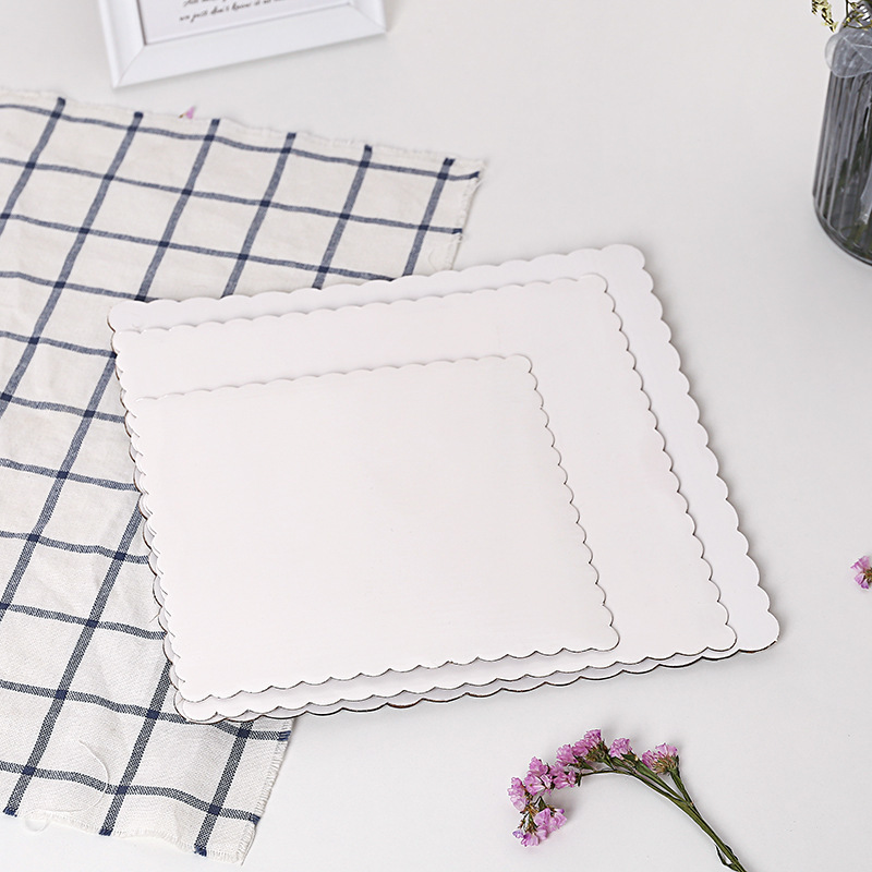 Corrugado de 4 pulgadas 6 pulgadas y 8 pulgadas de 10 pulgadas y 12 pulgadas caja de pastel de cumpleaños cuadrado a juego soporte interno soporte blanco inferior junta de la torta