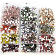 定制新款SS34圆形玻璃平底钻美甲水钻diy手机壳贴钻 饰品配件批发