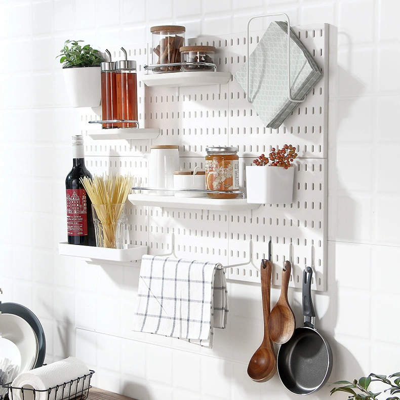Cave panel setting rack round hole wall hanging wall exemption plastic small storage rack