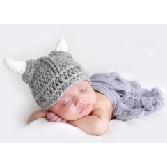 Baby Cable Knit Hat, Cute Baby Hat, Handmade Baby Cap, Versatile Kids Hat, Cow Horn Hat