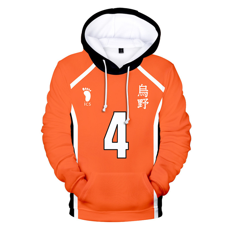 2020 Amazon New Volleyball Junior Animation Peripheral cosaly3d Digital Printing Long Sleeve Hooded Sweatshirt