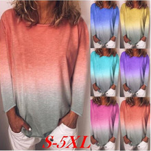 2026�羳���Q�¿�T-shirt versatile long sleeve gradient women
