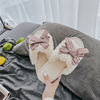 Demi-season slippers with bow, keep warm footwear indoor