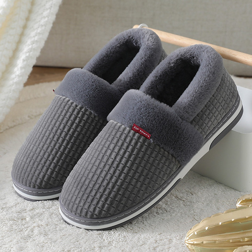 Cotton Slippers Bag with Male Large Size Winter Warm Thick Soles  New Style Wearable Fleece Cotton Slippers Matchable Cotton Shoes for Women