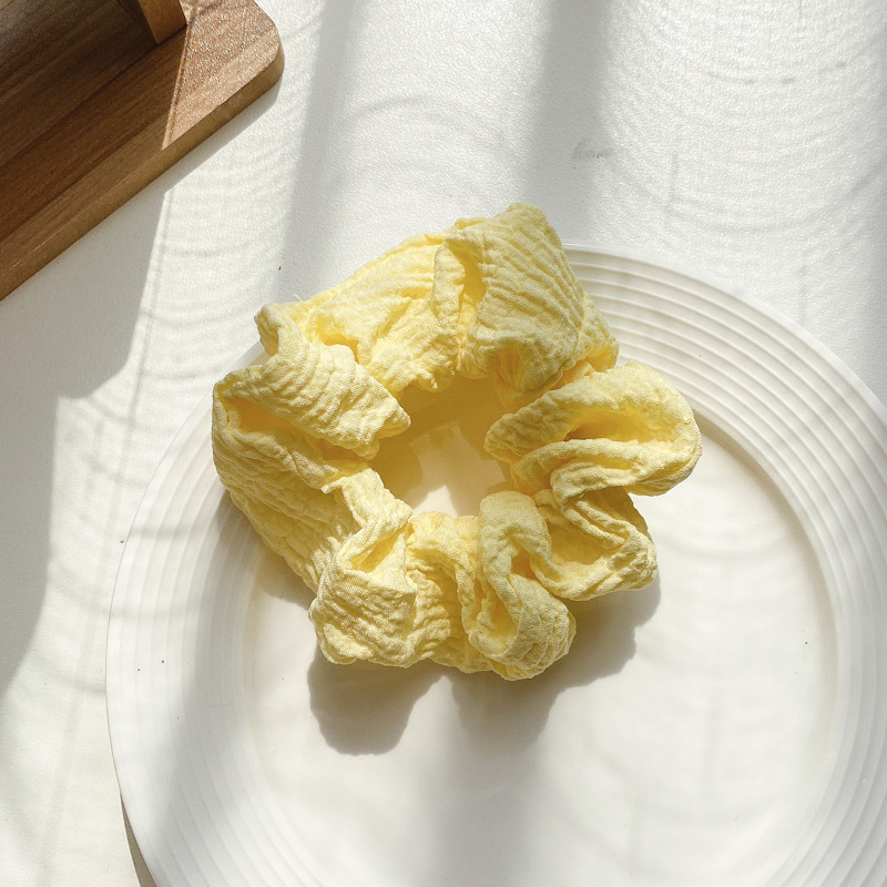 Banda de pelo de intestino grueso de cerdo amarillo suave cuerda de pelo de salchicha gorda Linda femenina Diadema de estilo coreano Banda de pelo de intestino grueso de estilo coreano