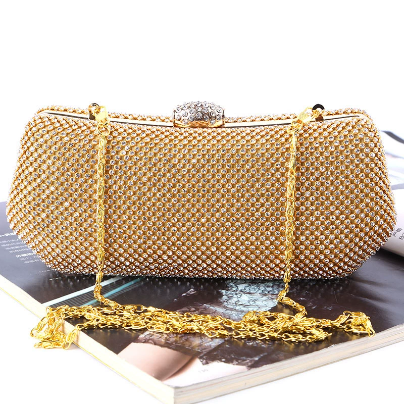 Cross -border overseas trade dinner bag new Austrian crystal evening clothing inlaid drill pure handmade rhinestone holding bags for wholesale