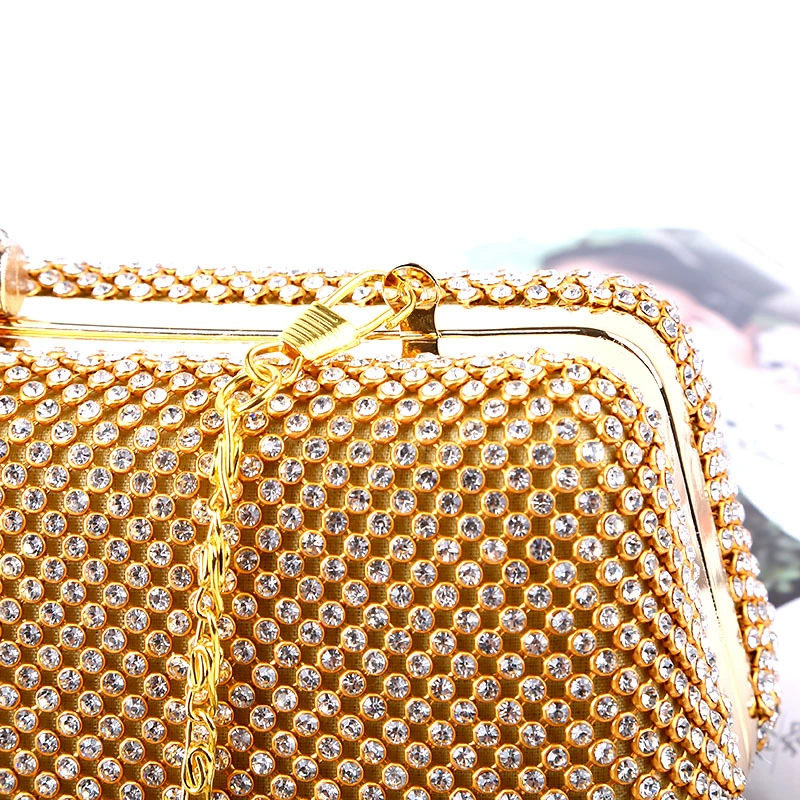 Cross -border overseas trade dinner bag new Austrian crystal evening clothing inlaid drill pure handmade rhinestone holding bags for wholesale