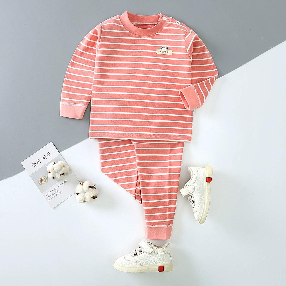神婴宝宝 Children's thermal underwear, trousers, keep warm velvet long-sleeve, set for boys, children's clothing, autumn, wholesale