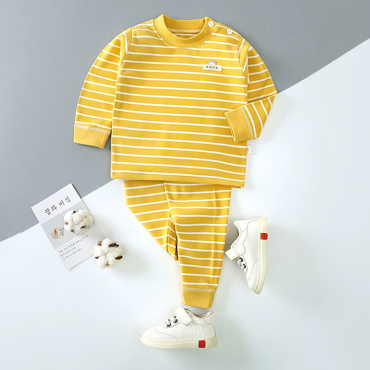 神婴宝宝 Children's thermal underwear, trousers, keep warm velvet long-sleeve, set for boys, children's clothing, autumn, wholesale