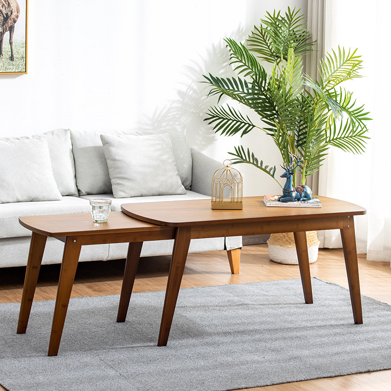 Yaouda hogar mesa de té retráctil de madera maciza pequeño apartamento mesa de té moderno simple rectangular mesa baja muebles de sala de estar