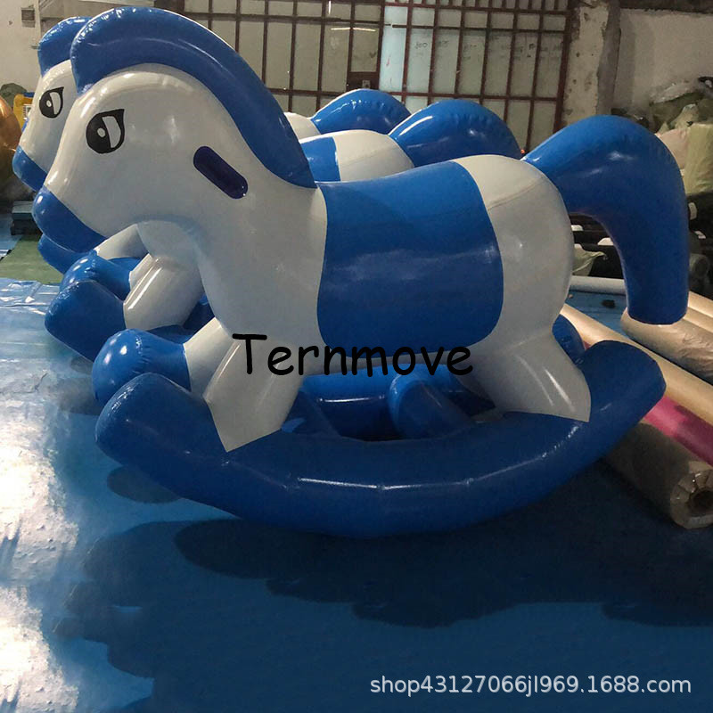 充气PVC小马气模 游泳戏水陆地摇摇马百万海洋球池玩具小马跷跷板