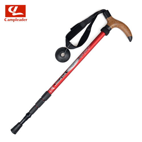 Ultra-light 7075 trekking pole 4-section walking stick T-handle four-section trekking pole walking stick