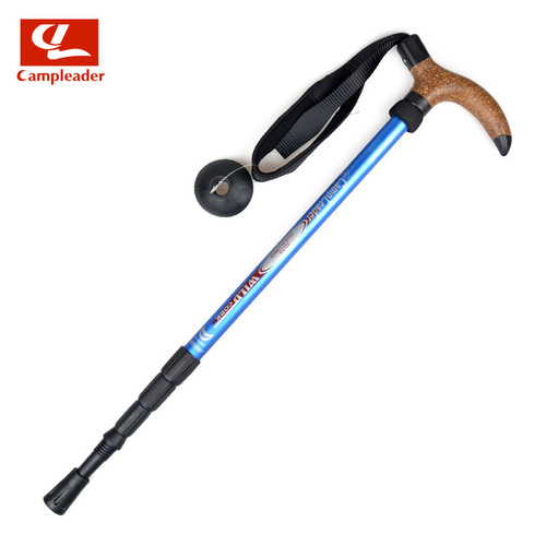 Ultra-light 7075 trekking pole 4-section walking stick T-handle four-section trekking pole walking stick
