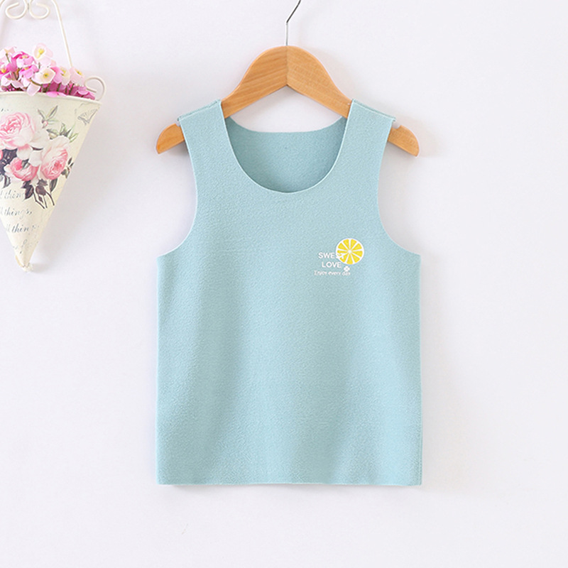 Children's warm vest winter close-fitting seamless vest boys and girls double-sided velvet inner baby autumn coat