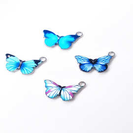 亚马逊爆款耳环吊坠饰品配件DIY滴油蝴蝶挂件手链项链合金配件