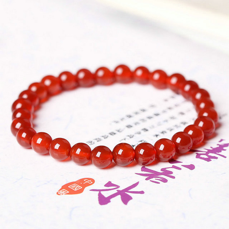 厂家批发母亲节520DIY送妈妈礼物红玛瑙情侣款饰品手链水晶手串珠