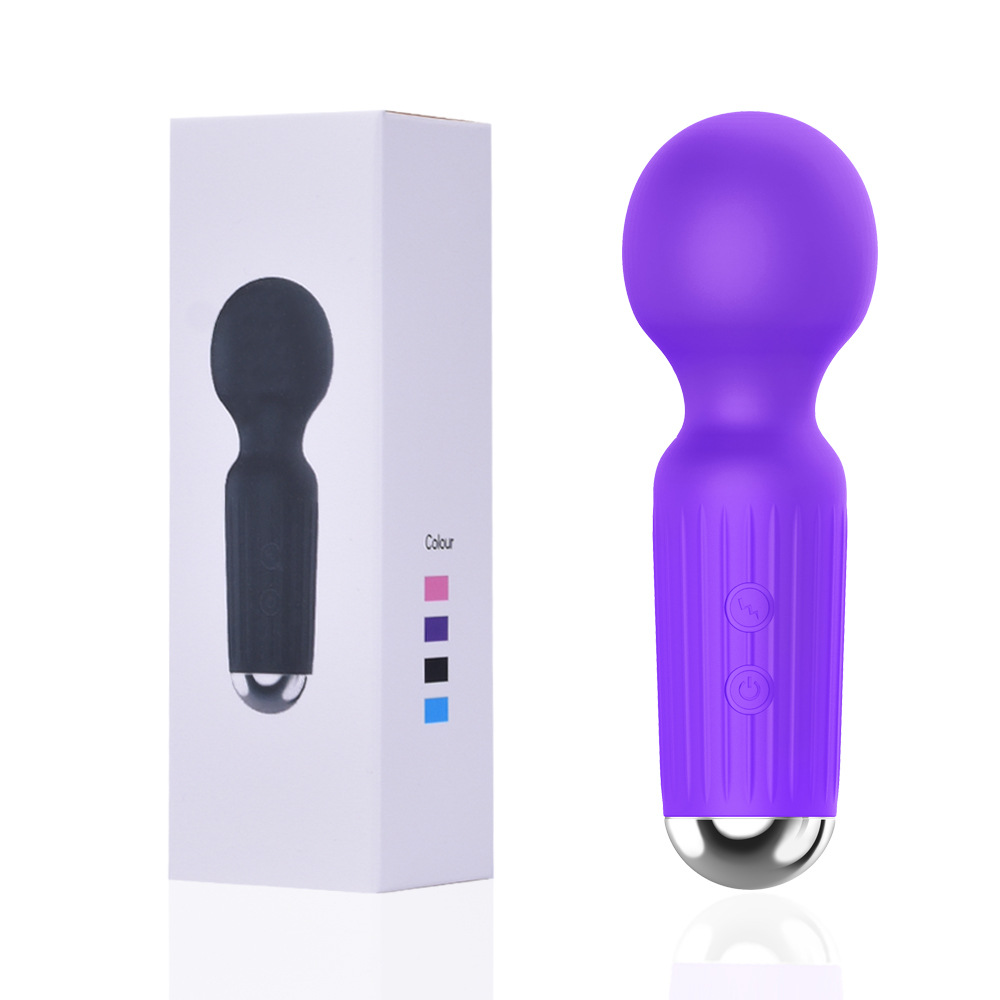 miniAV Bâton de massage érotique en silicone rechargeable USB, 20 vibrations, pour la masturbation féminine et les jeux sexuels pour adultes_voghion.com