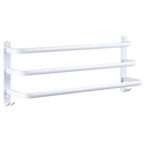 White space aluminum towel rack towel bar bathroom multi-layer hanging rod towel hanging rack three-layer hanging rod bath towel rack