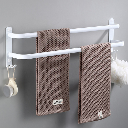 White space aluminum towel rack towel bar bathroom multi-layer hanging rod towel hanging rack three-layer hanging rod bath towel rack