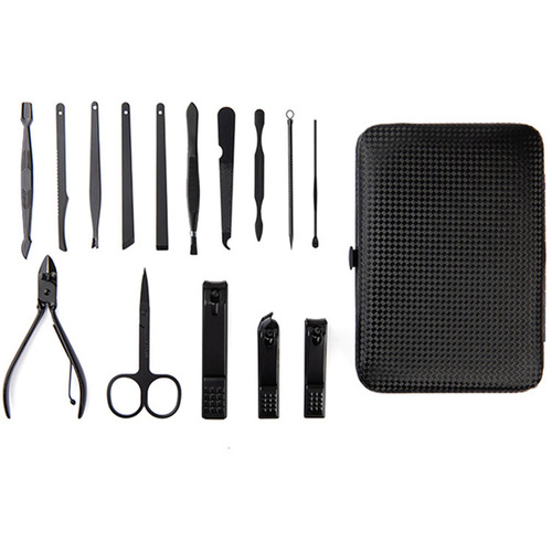Manufacturer stainless steel nail clipper set 15 pieces manicure and pedicure knife beauty pliers manicure tools gift package