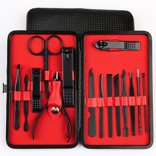 Manufacturer stainless steel nail clipper set 15 pieces manicure and pedicure knife beauty pliers manicure tools gift package