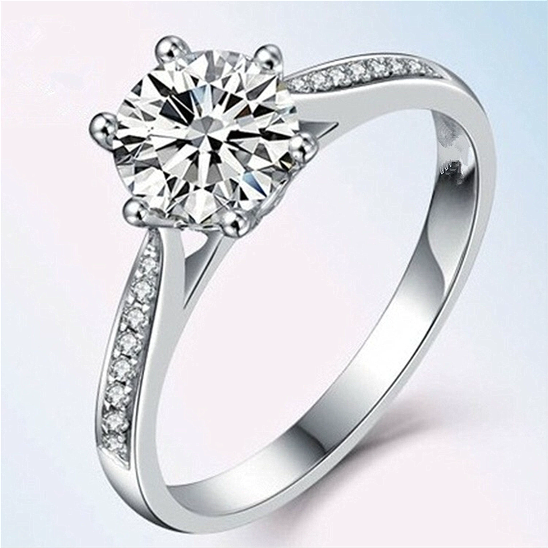 Classic wedding ring, one carat, simple and elegant design