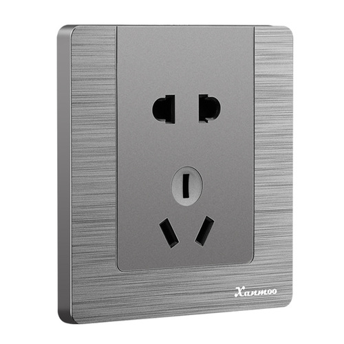 Xuanmeng 86 type wall switch socket household concealed five-hole socket USB three-hole air conditioner 16A brushed gray panel